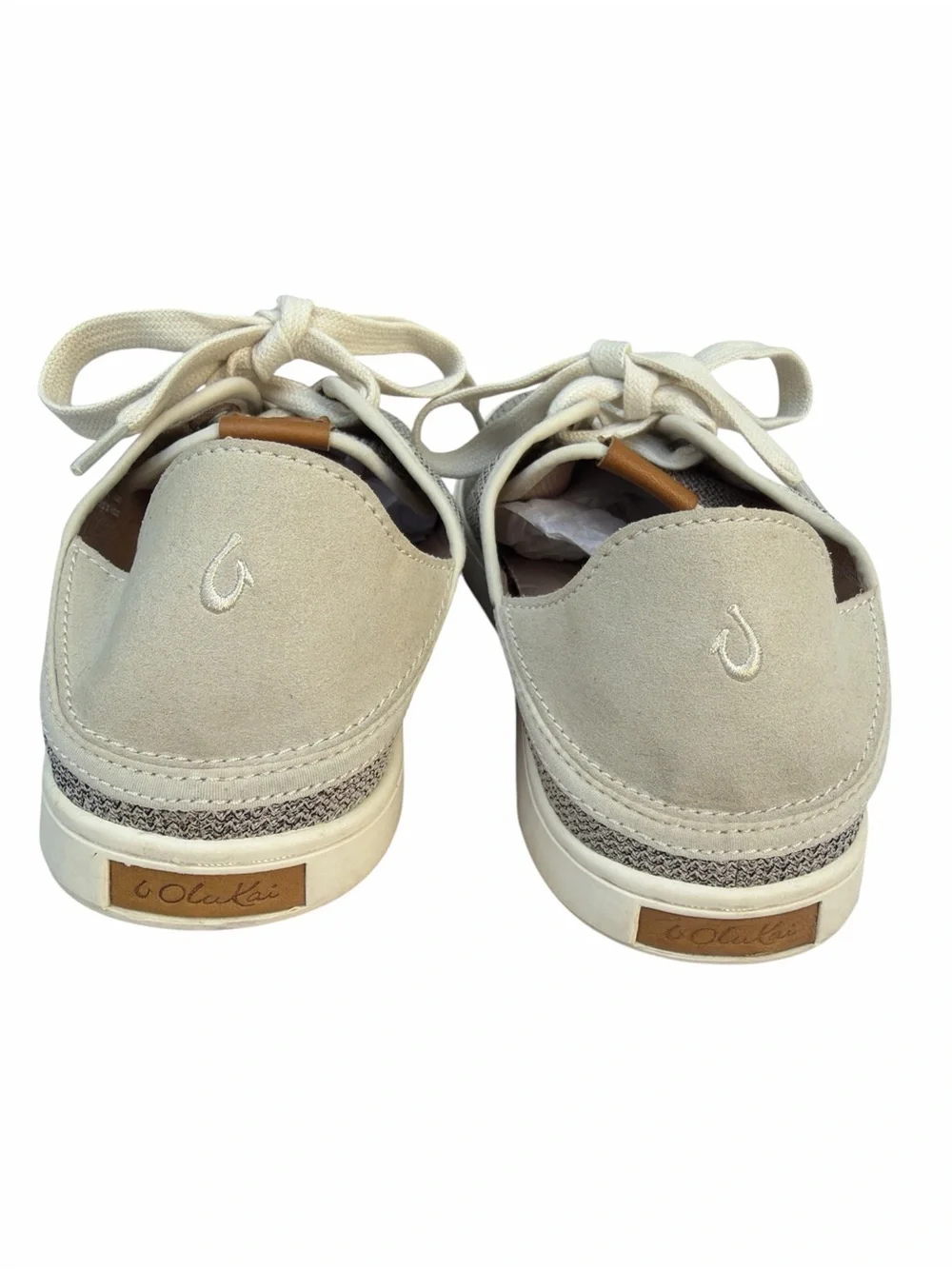 Olukai Pehuea Li Sneaker Women’s Size 8.5 Gray Knit Slip-On Shoes